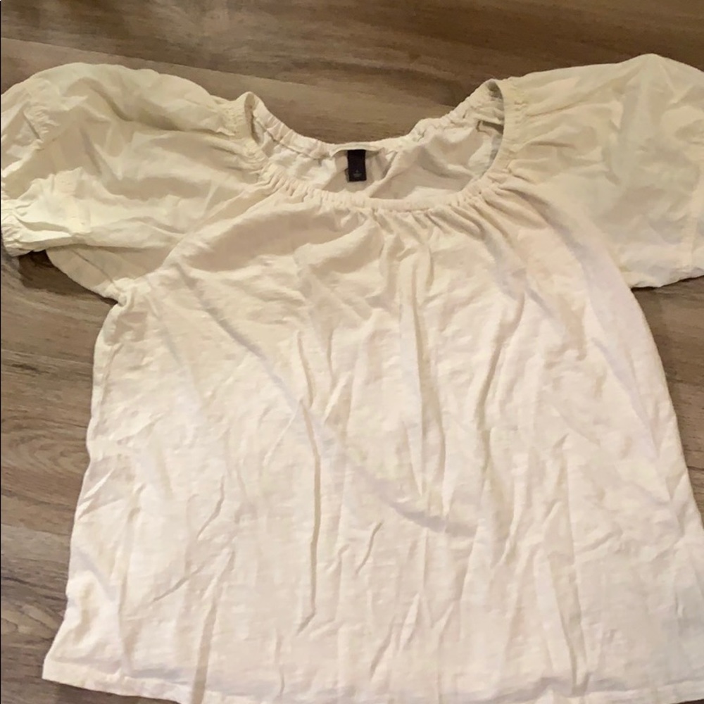 Short Sleeve Universal Thread Shirt - Cream Color